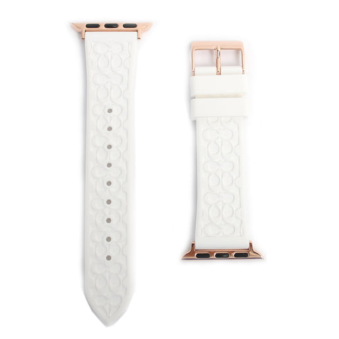 コーチ COACH アップルウォッチ バンド 交換ベルト 14700041 レディース Apple Watch strap 38mm 40mm 対応 ホワイト ローズゴールド